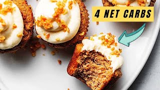 Keto Carrot Cake Cupcakes with Cream Cheese Frosting
