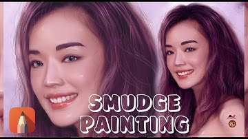 smudge painting using autodesk sketchbook (hair strands and highlights) Shu Qi