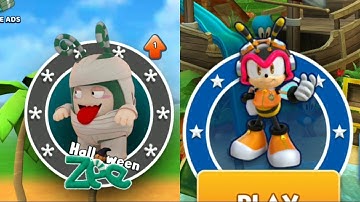 Oddbods Turbo Run Halloween Zee vs Sonic Dash Charmy - Android, iOS Gameplay | Kick Tom
