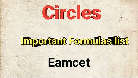 Circles Formulas For Eamcet || Important Formulas For Eamcet || Ts & Ap Eamcet ||Circle Formula list