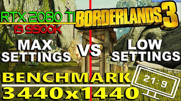 Borderlands 3 | Low VS Max Settings | Side By Side Benchmark | RTX 2080 ti | i9 9900k | Ultrawide