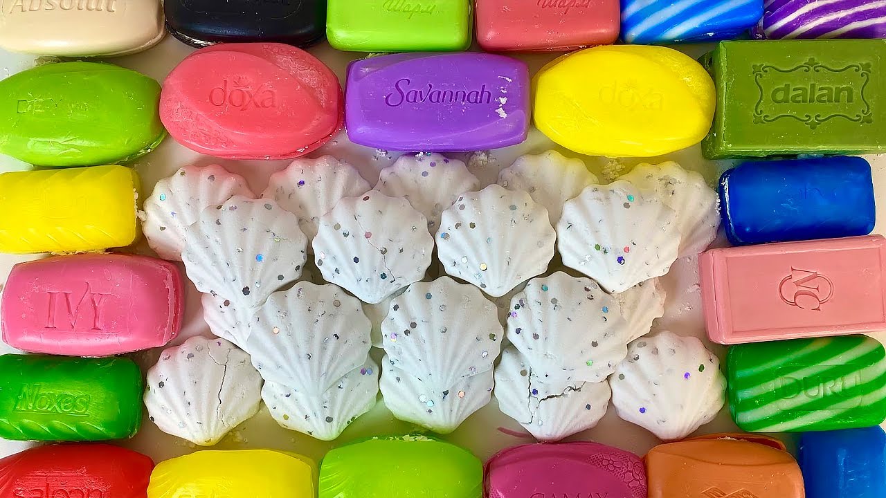 ASMR Baking soda crunchy. Soap boxes with starch. ASMR Soap for sleep.