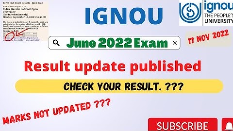 IGNOU June 2022 Exam result published (17 Nov 2022) #ignou #ignouupdate #ignouresults