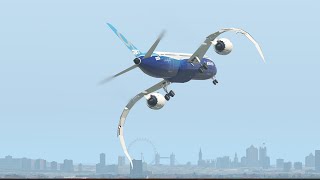 Boeing 787 Flapping Wings Like a Giant Bird When Landing| Xplane11