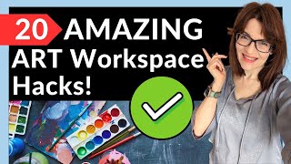20 AMAZING Art Workspace Hacks (FREE or cheap!)