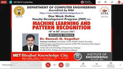 FDP on Machine Learning & Pattern Recognition DAY 2, Session 3