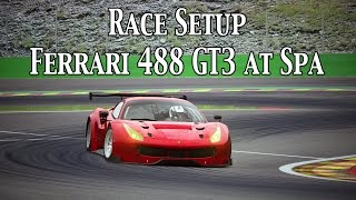 The ferrari 488 gt3 is last new generation car for me to setup v1.12
at spa. it one of trickier cars drive with a stock setup, but some
work just as quick best ...