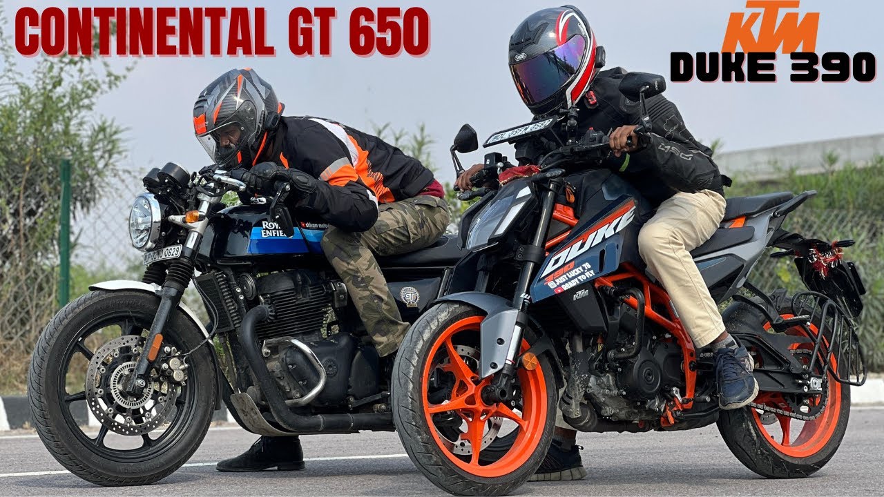 2024 Duke 390 vs RE Continental GT 650 Top End Battle- DRAG RACE