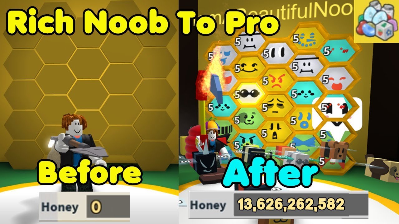Rich Noob Vs Bee Swarm Simulator 2 Noob To Pro Made 30 Million