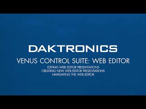 Venus Control Suite: Web Editor