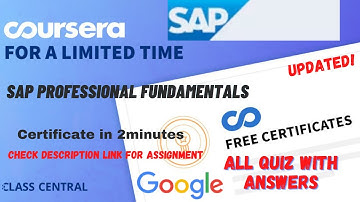 SAP Professional Fundamentales,(week-1-6) #coursera #quiztime #answers #quiz #mr  #trending #quizzes