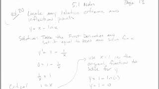 5 1 Lecture Part 5 Reducing Natural log Functions and finding extrema