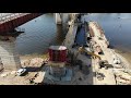 Строительство нового автомобильного моста через реку Сок / август 2020 г./ Самара / Russia