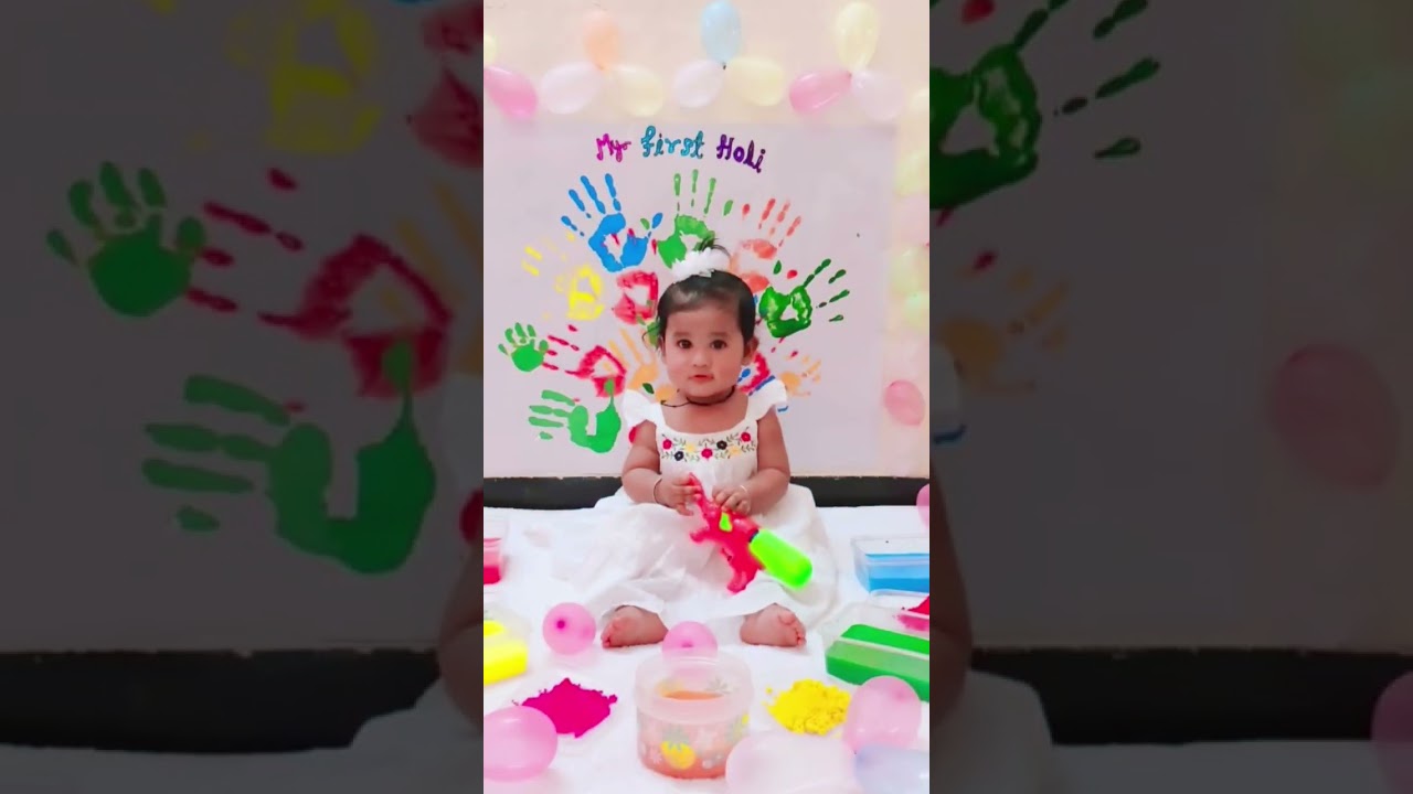 Happy Holi Photoshoot poses for Babies 
