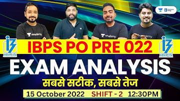 IBPS PO Pre Exam Analysis 2022 | 15 October 2022, 2nd Shift | Real Exam Analysis by Team AVP