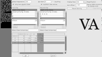 FontForge Kern by Classes Crash