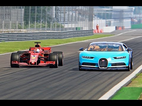 Bugatti Chiron vs Ferrari F1 2018 – Monza