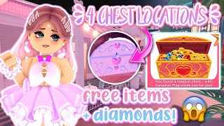 ☀ALL 4 CHEST LOCATIONS IN THE SUMMER UPDATE! *FREE ACCESSORIES!* Royale High Tea Spill New Updates