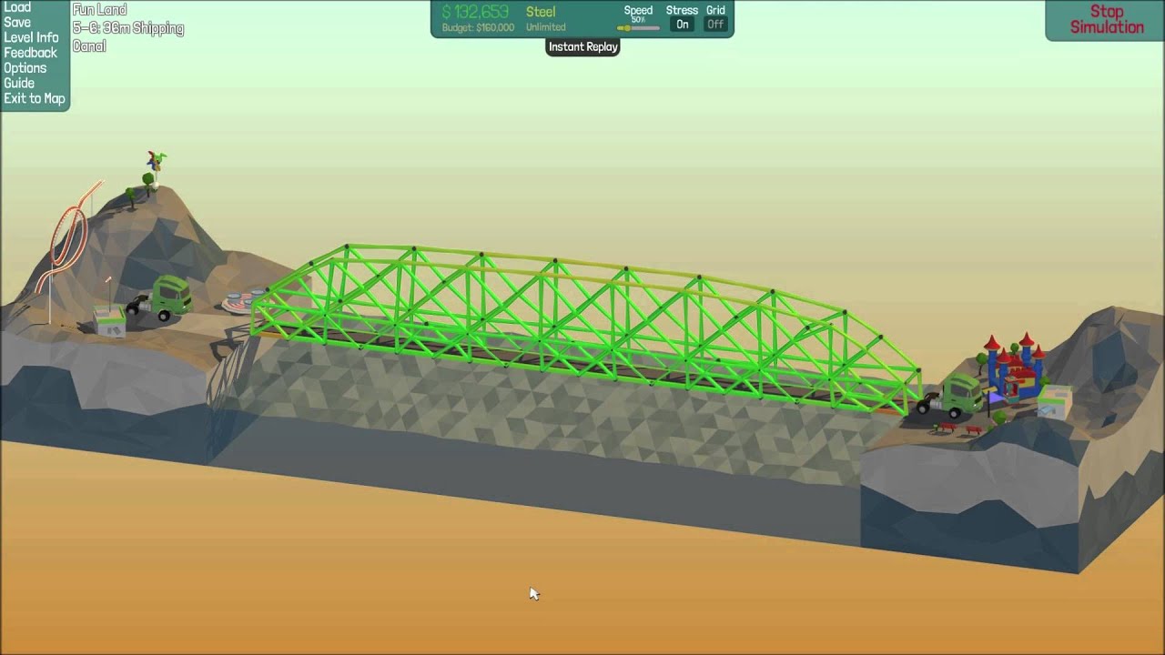 Poly Bridge Fun Poly Bridge Fun Land 5-6 36m Shipping Canal - YouTube