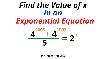 Find the value of X in an Exponential Equation | Find the value of x | Step-by-Step Tutorial