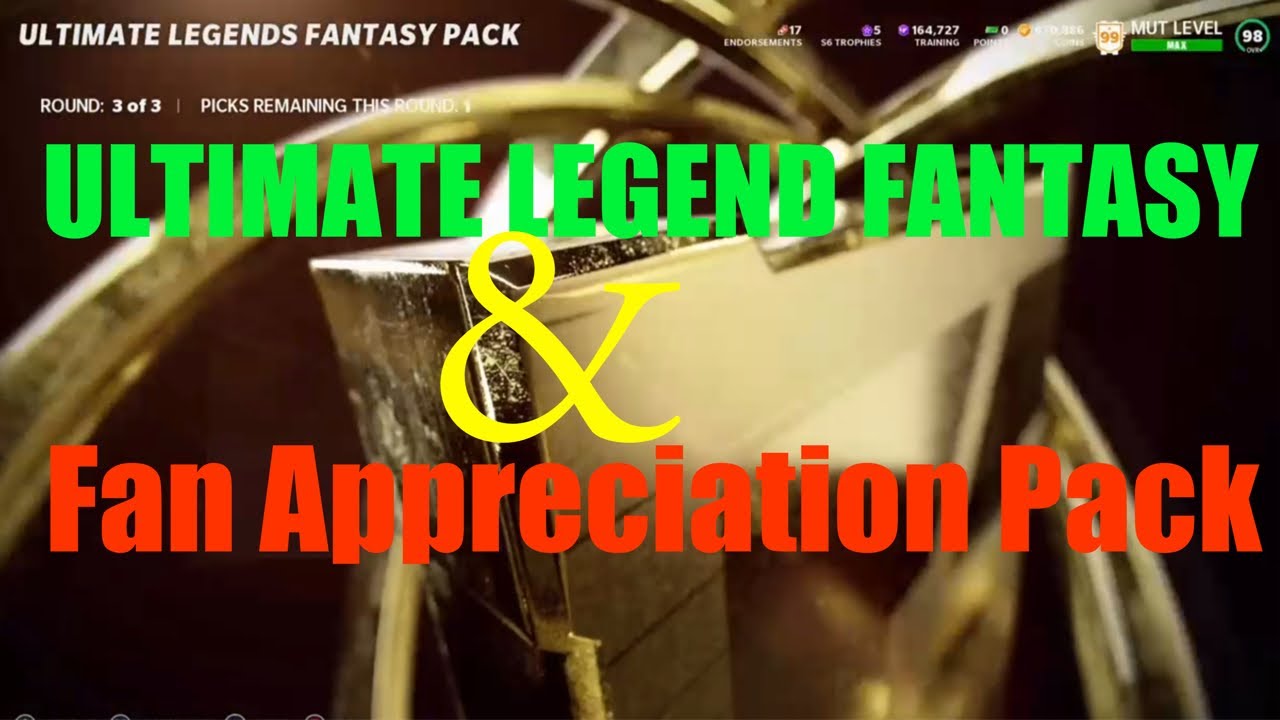 Ultimate Legend Fantasy packs & Fan Appreciation pack opening Madden21UltimateTeam