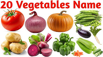 Learn the names of 20 vegetables | 20 Vegetable Names for Kids | Learn Vegetables in English with...