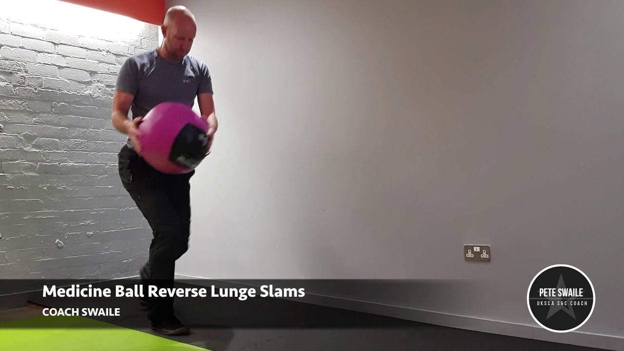 Medicine Ball Reverse Lunge Slams YouTube