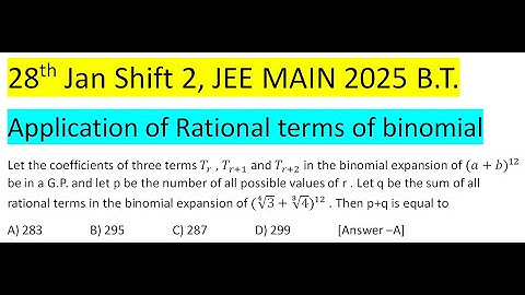 Let the coefficients of three terms T_r , T_(r+1) and T_(r+2) in the binomial expansion of 〖(a+b)〗^1