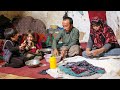 Living in a cave with cold of winter  village life afghanistan