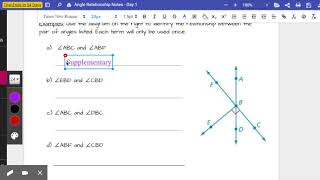 Angle Relationship Notes - Day 1