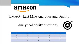 Amazon LMAQ assessment test Analytical ability questions with answers