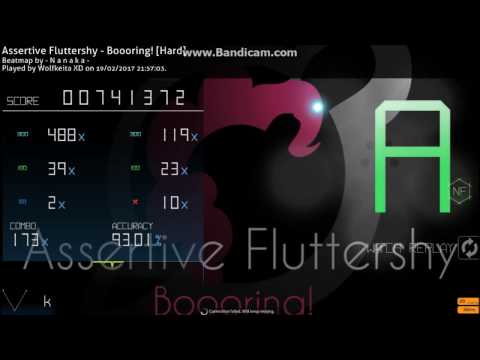 Osu! Assertive Fluttershy - Boooring! [Hard-NF] First try!