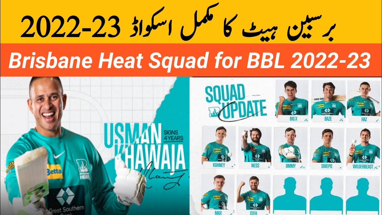 Brisbane Heat Squad 2022-23 Big Bash League 2022-23 squads BBL 12 All Team Squad so far