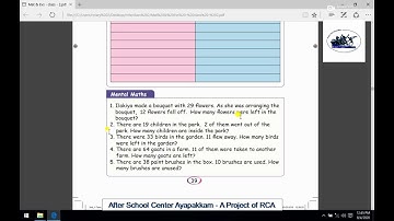 Rotary Club of Ambattur Class 2nd Maths Numbers Part 20 Subtraction