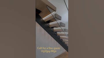 Luxury Floating Mono Stair Treads With Glass Railing