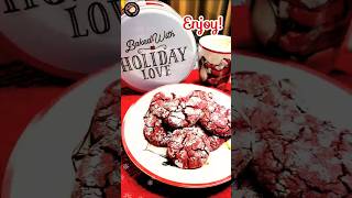 🎅 Crinkle Cookies | Red Velvet Cookies #shorts #redvelvetcookie #cookierecipe #christmas #easycookie