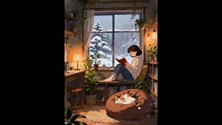 Snow falling outside,a book in hand,and a cat sleeping peacefully beside me.Nothing else is needed.