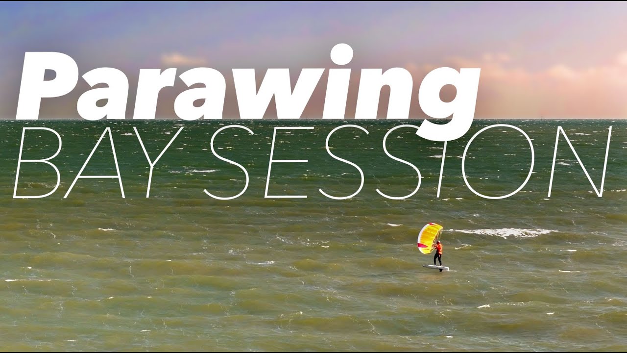 Parawing bay session on the 3m Flow D-Wing & mid length foil board