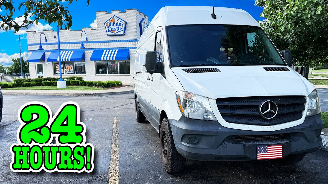 Surviving ONLY EATING White Castle Food for 24 Hours • Stealth Camping