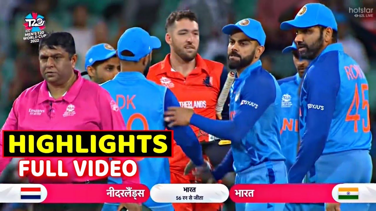 India Vs Netherlands full match Highlights Ind Vs Ned T20 World Cup full match Highlights Kohli