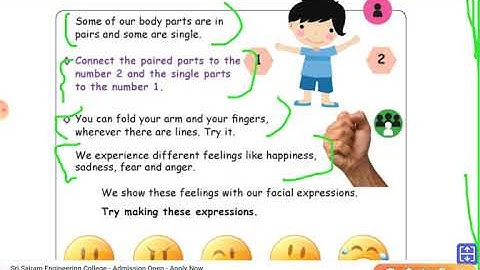 Class 1 EVS Term 1 Samacheer new syllabus Unit 2 My Wonderful Body Part 2 / Observe the Pictures
