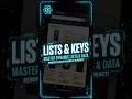 React Lists & Keys 🔥Explained in Hindi 🤯| #reactjs #shorts #viral #trending #technology