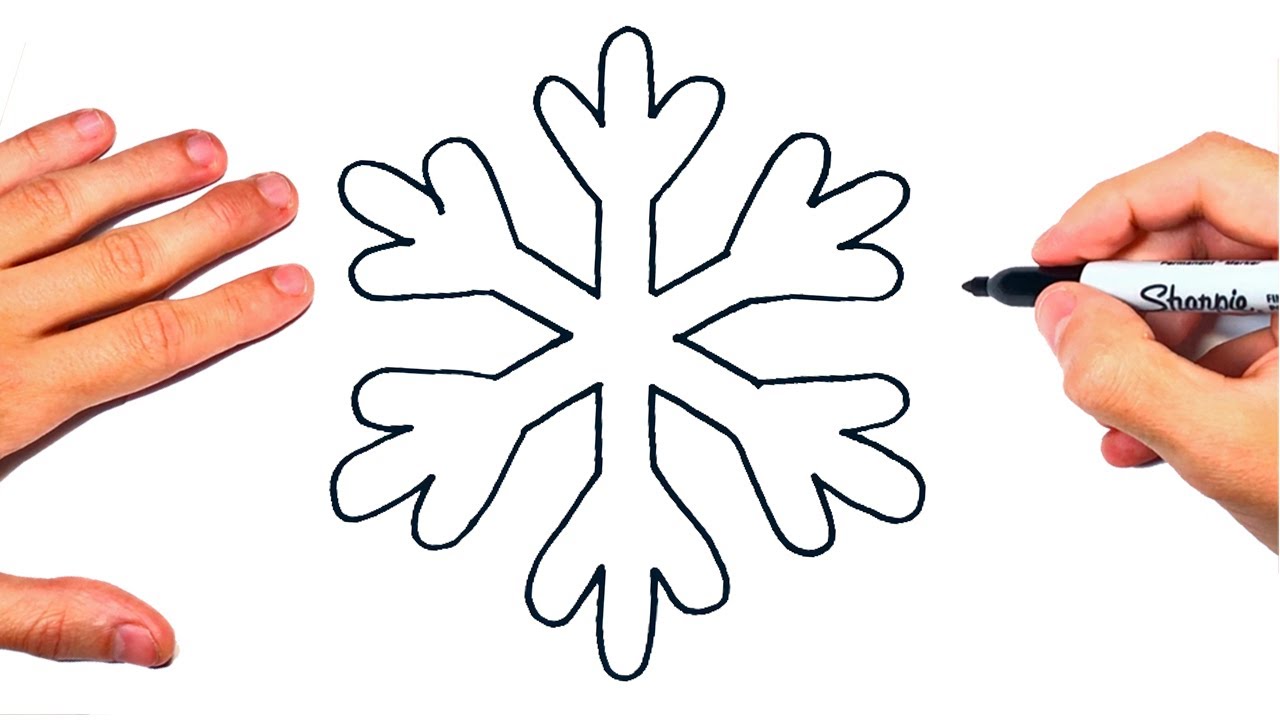 Cómo dibujar un Copo de Nieve | Dibujo de Copo de Nieve - YouTube