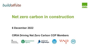 Net zero carbon in construction