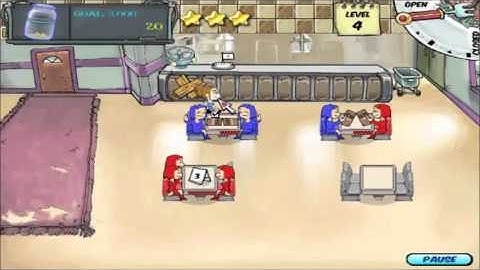 Diner Dash 1 levels 1.1 - 1.4 part 1