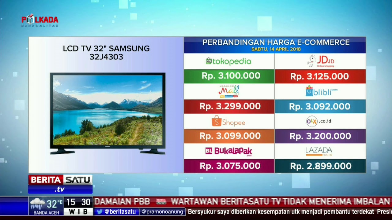 Perbandingan Harga  E Commerce LCD TV  32  Samsung 32J4303 