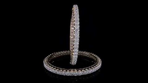 single line diamond bangles