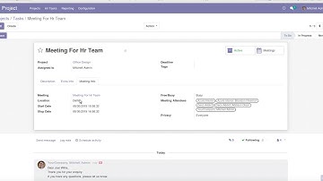 Odoo Task Meeting Schedule with Calendar