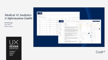 UX Design Award | Product 2025: Codr® by Medical AI Analytics & Information GmbH neu