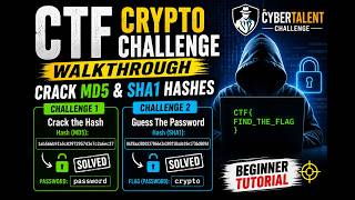 CTF Crypto Challenge Walkthrough | Crack MD5 & SHA1 Hashes | CyberTalent Beginner Tutorial